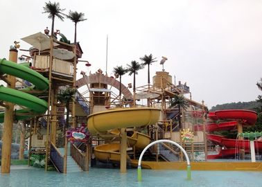 Big Water House Aqua Playground Pirate Ship Stype with 6 Water Slides