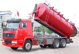 रेड डीजल सीवेज सक्शन ट्रक 6 घन मीटर 5 मी सक्शन डेप्थ, यूरो II के साथ