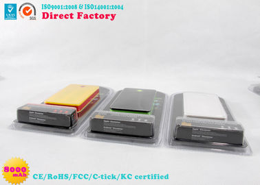 डिजिटल उत्पादों के लिए प्लास्टिक OEM / ली पॉलिमर बैटरी मोबाइल पावर बैंक 8000mAH